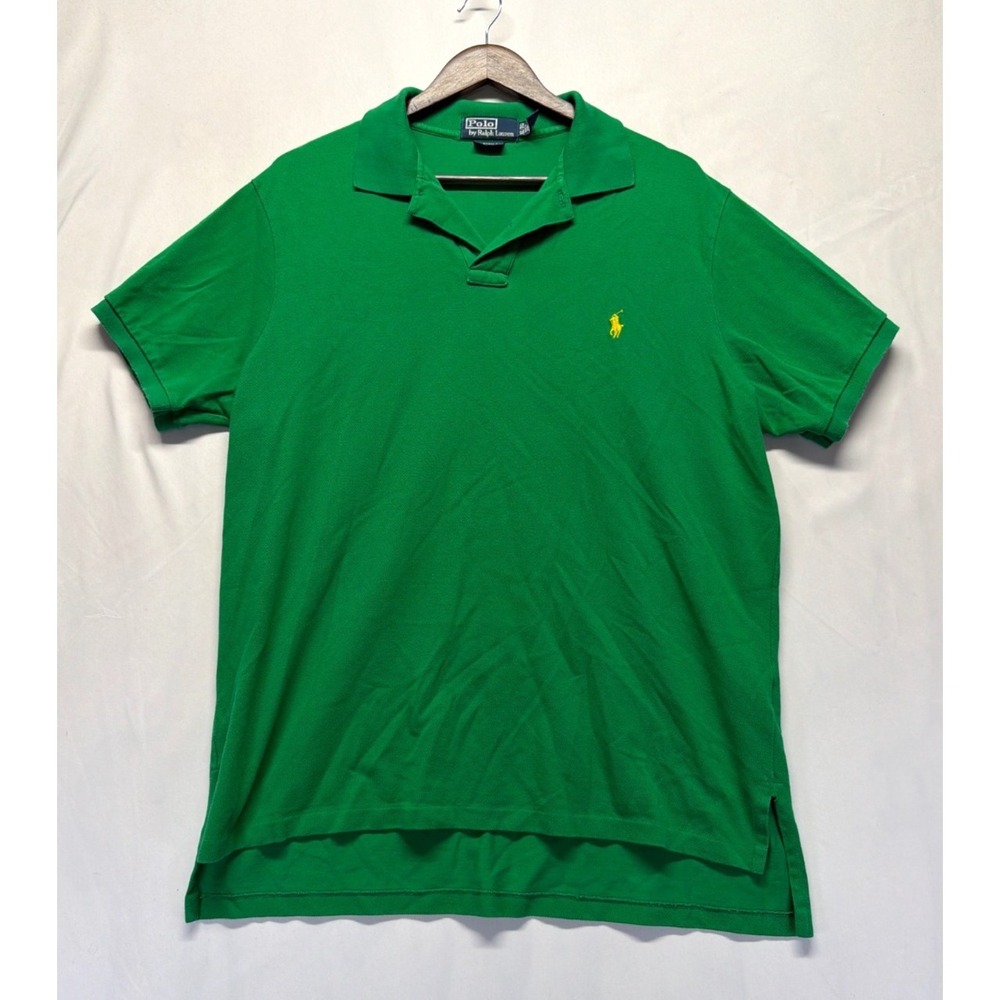 Polo Ralph Lauren Polo Shirt Mens XL Green Custom‎ Fit Cotton Pony Golf Tennis